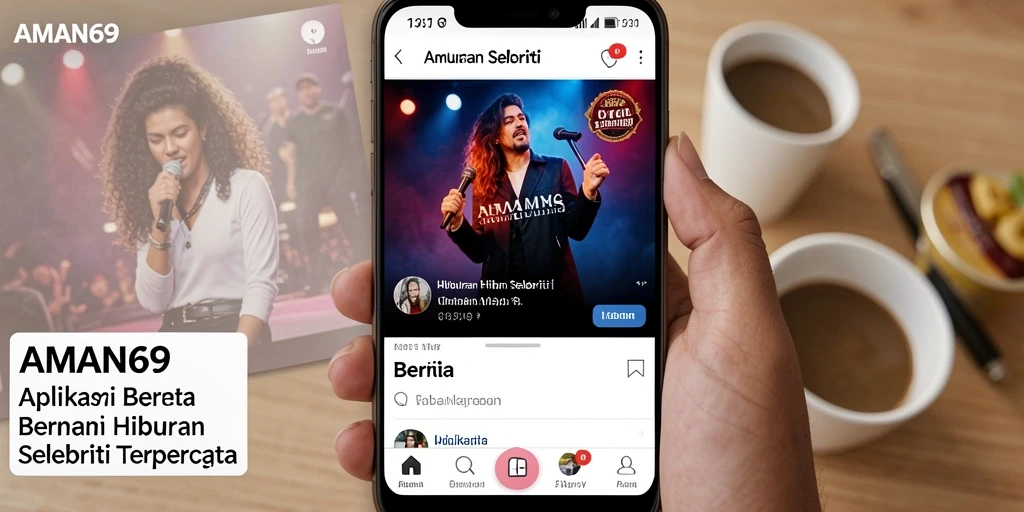 Tampilan antarmuka menarik aplikasi Hiburan Selebriti AMAN69.