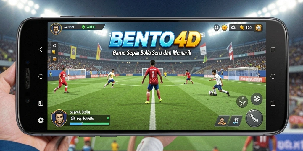 Tampilan antarmuka BENTO4D dengan elemen sepak bola yang menarik.