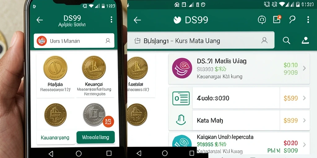 Antarmuka DS99 yang simpel dan informatif untuk kurs mata uang.