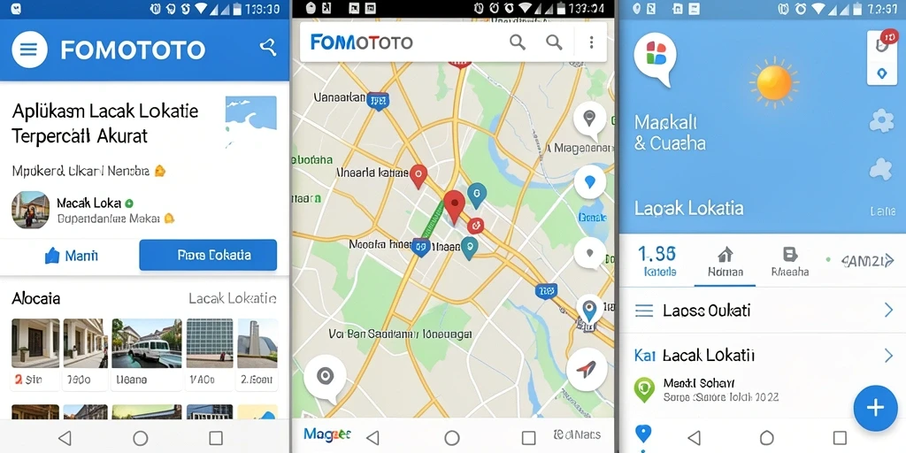 Antarmuka FOMOTOTO menampilkan fitur pelacakan lokasi yang intuitif.