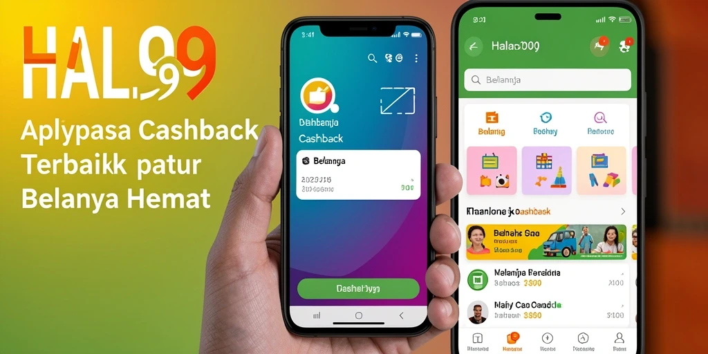 Antarmuka aplikasi HALO99 menampilkan berbagai penawaran cashback menarik.