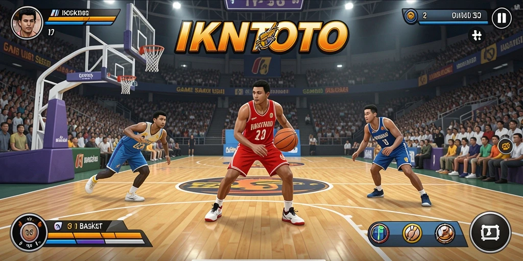 Tampilan antarmuka permainan Basket yang menakjubkan dan dinamis.