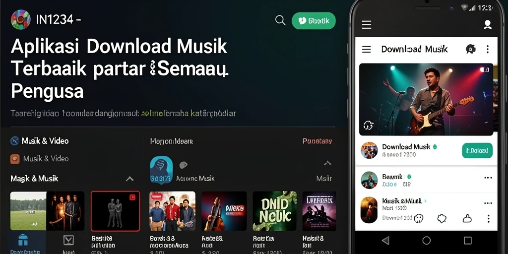 Tampilan antarmuka utama IN1234 untuk Download Musik yang menarik.