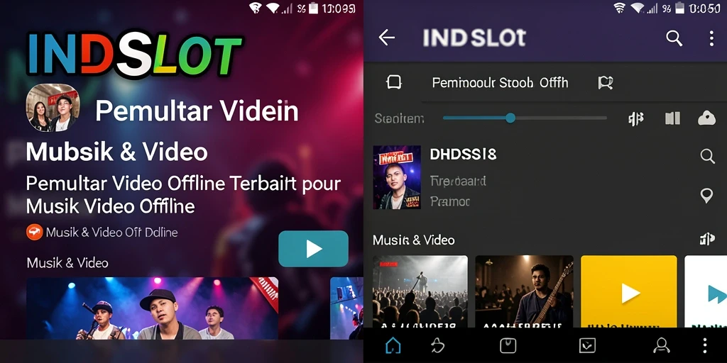 Antarmuka INDSLOT yang menarik untuk pemutar video offline.