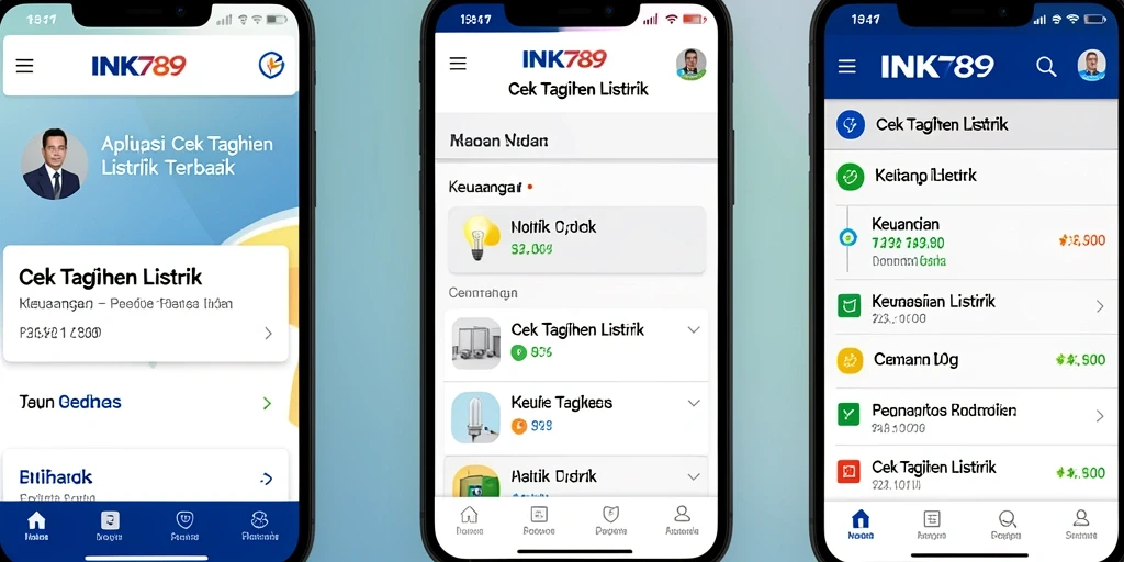 Antarmuka INK789 menampilkan detail tagihan listrik yang jelas dan informatif.