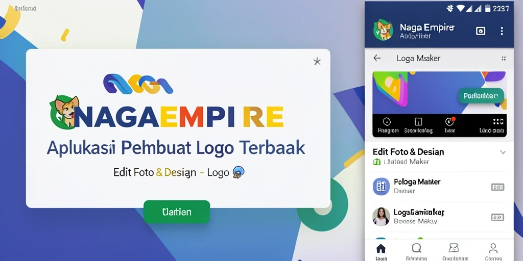 Tampilan antarmuka NAGAEMPIRE untuk pembuatan logo yang mudah dan intuitif.
