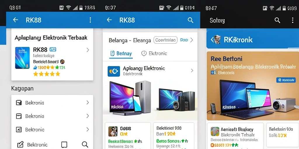 Tampilan antarmuka RK88 yang user-friendly untuk belanja elektronik.