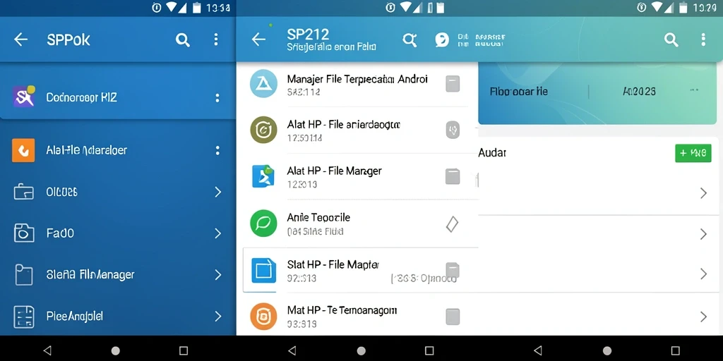 Tampilan antarmuka SP212 yang sederhana dan fungsional untuk File Manager.