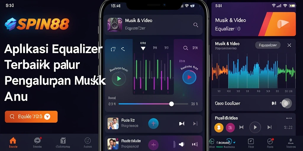 Tampilan utama SPIN88 dengan fungsi Equalizer yang menarik.
