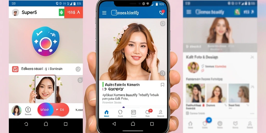 Tampilan antarmuka pengguna aplikasi SUPER5 dengan berbagai fitur editing.